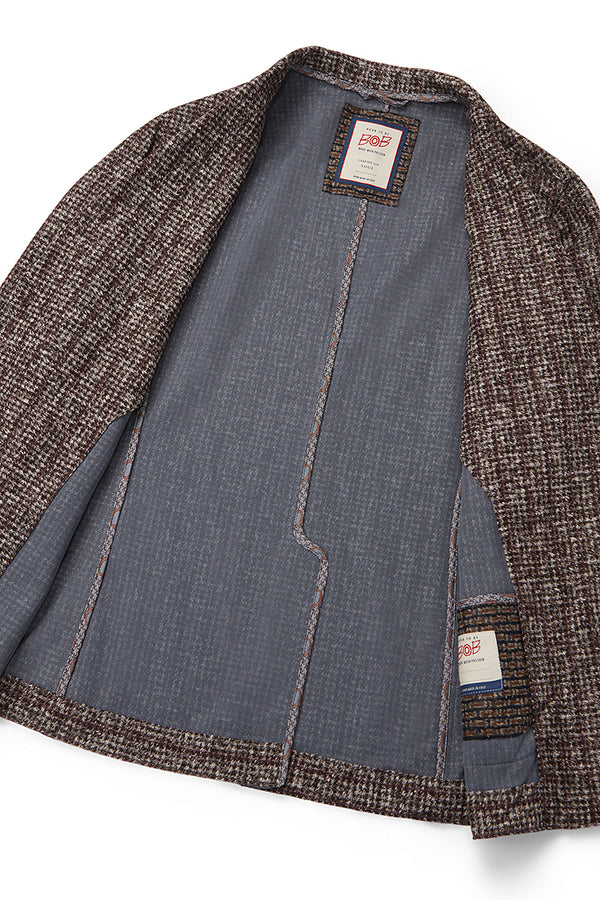 HARLOW203 シャドーストライプライトウールジャケット  / Col：VAR2 ブラウン系