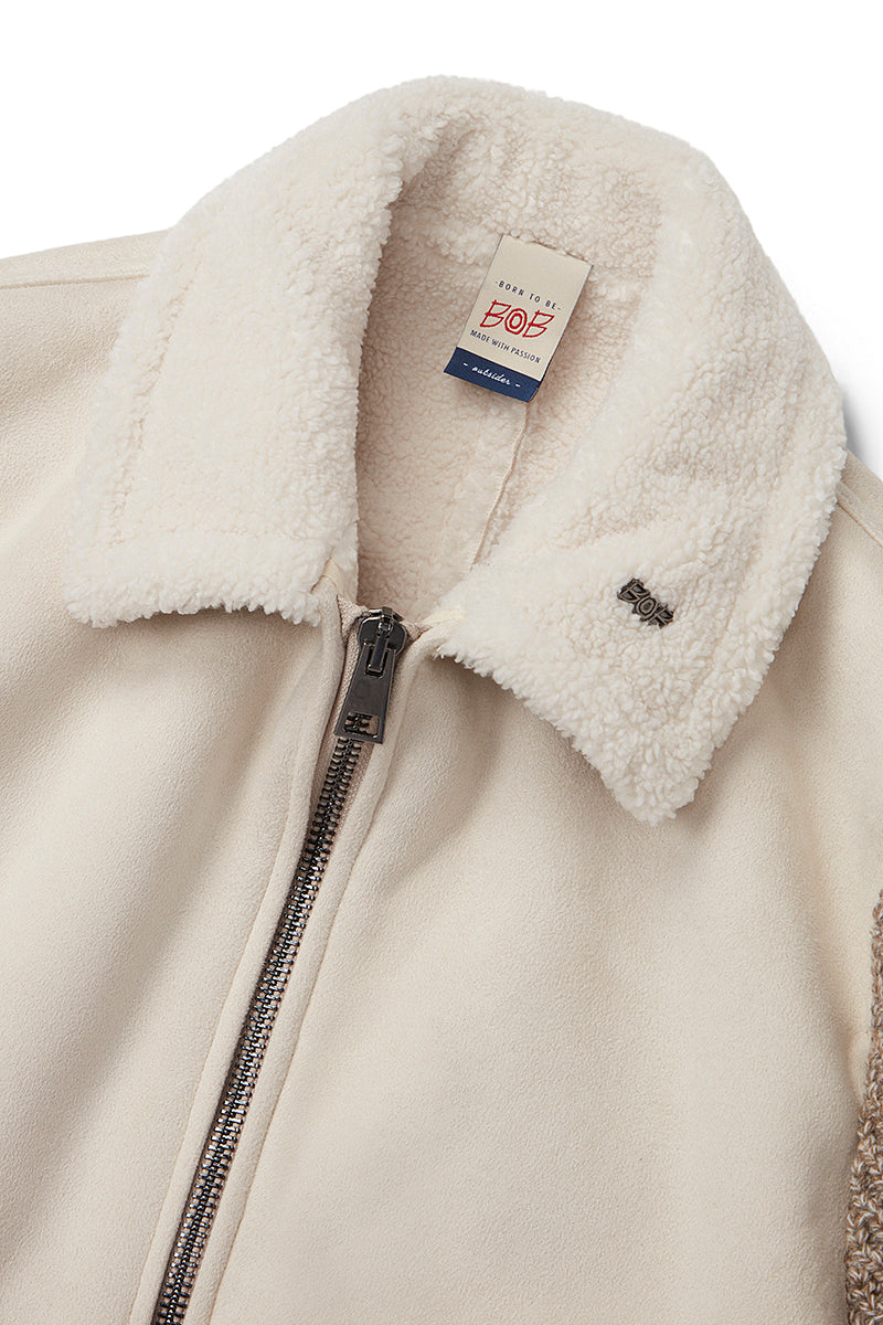 PAGE133 ニットスリーブボンバージャケット / Col：PANNA ホワイト系