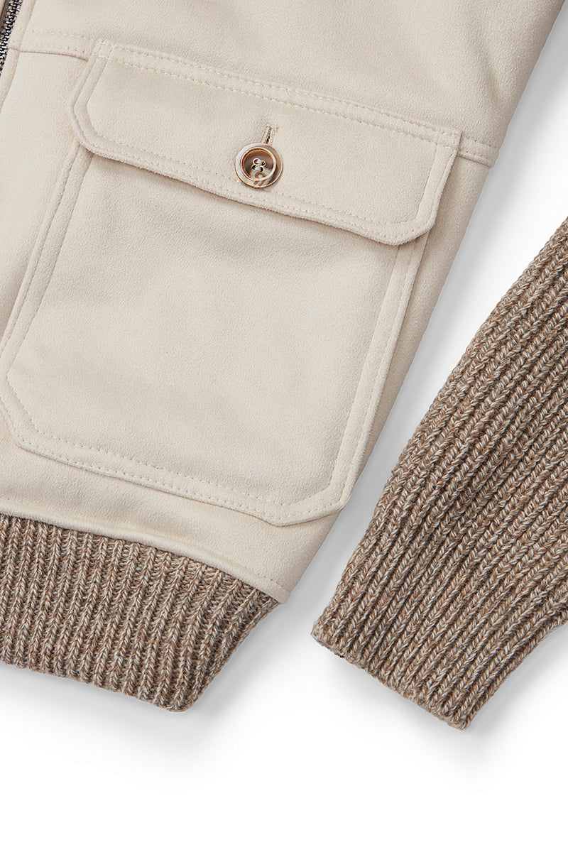 PAGE133 ニットスリーブボンバージャケット / Col：PANNA ホワイト系