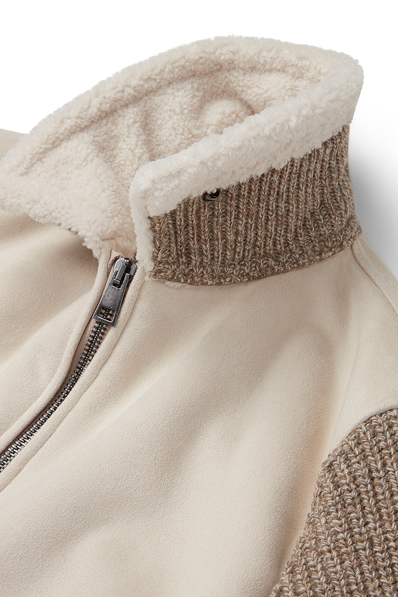 PAGE133 ニットスリーブボンバージャケット / Col：PANNA ホワイト系