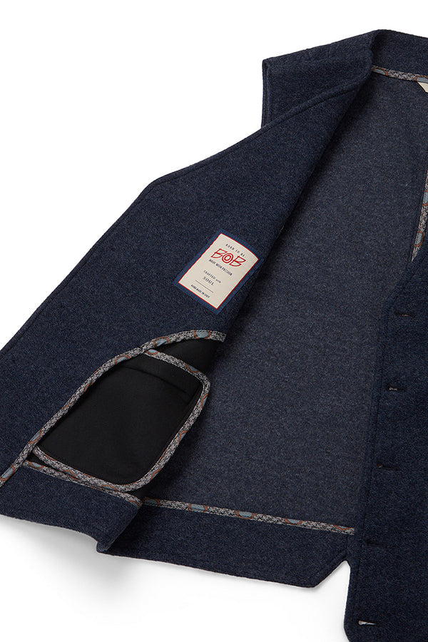 DRUG159 プレーンニットジレ / COL：JEANS インディゴ系