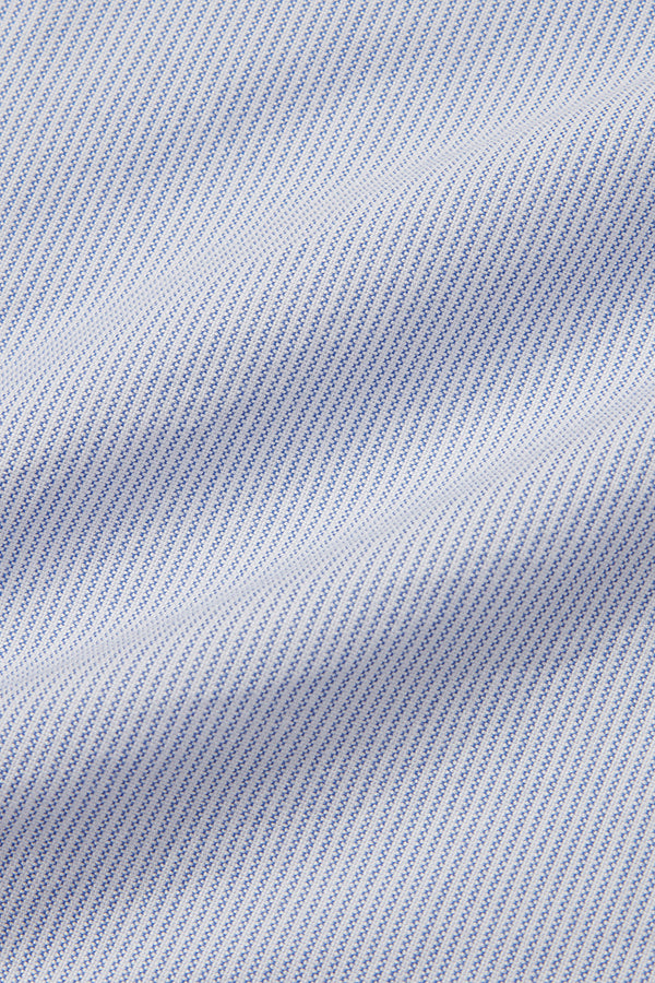 HALF100 コンビネーションポケットストライプシャツ / COL：CELESTE ブルー系