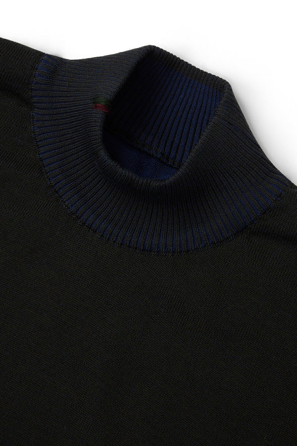 LUBE リバーシブルハイネックニット / COL：BOSCO＆CHINA ダークグリーン＆ダークブルー