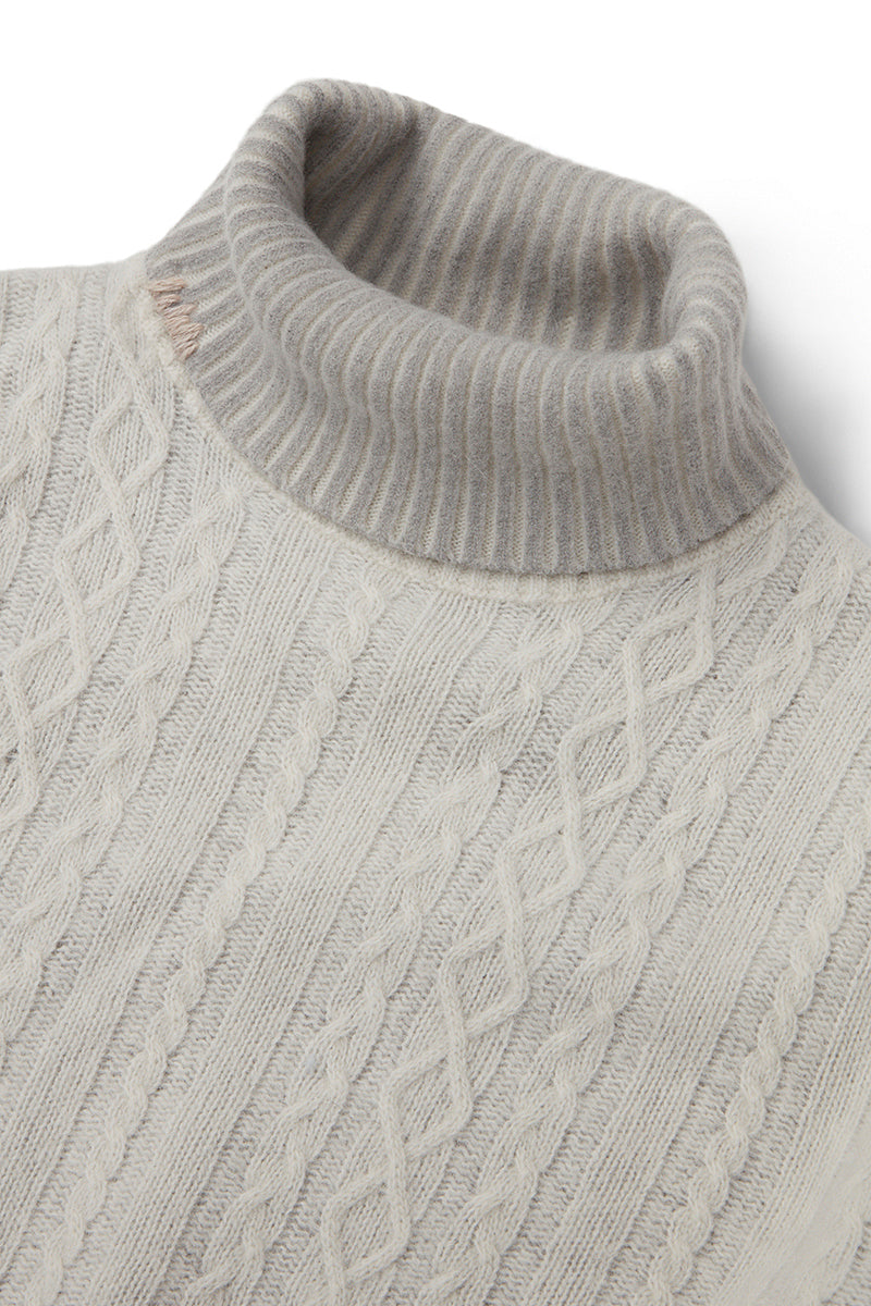 FORT フェードケーブルタートルネックニット / COL：PERLA