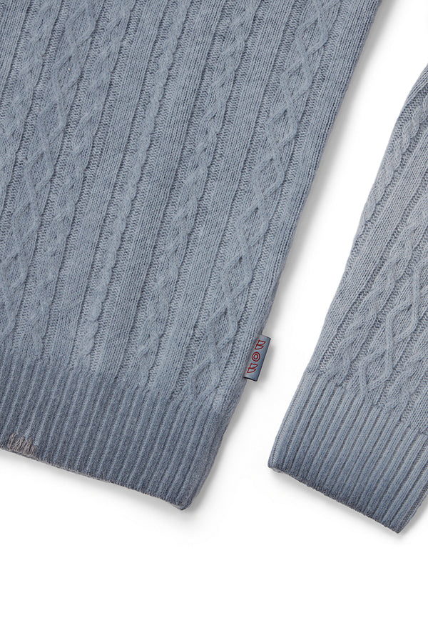 FORT フェードケーブルタートルネックニット / COL：BLU ブルー系