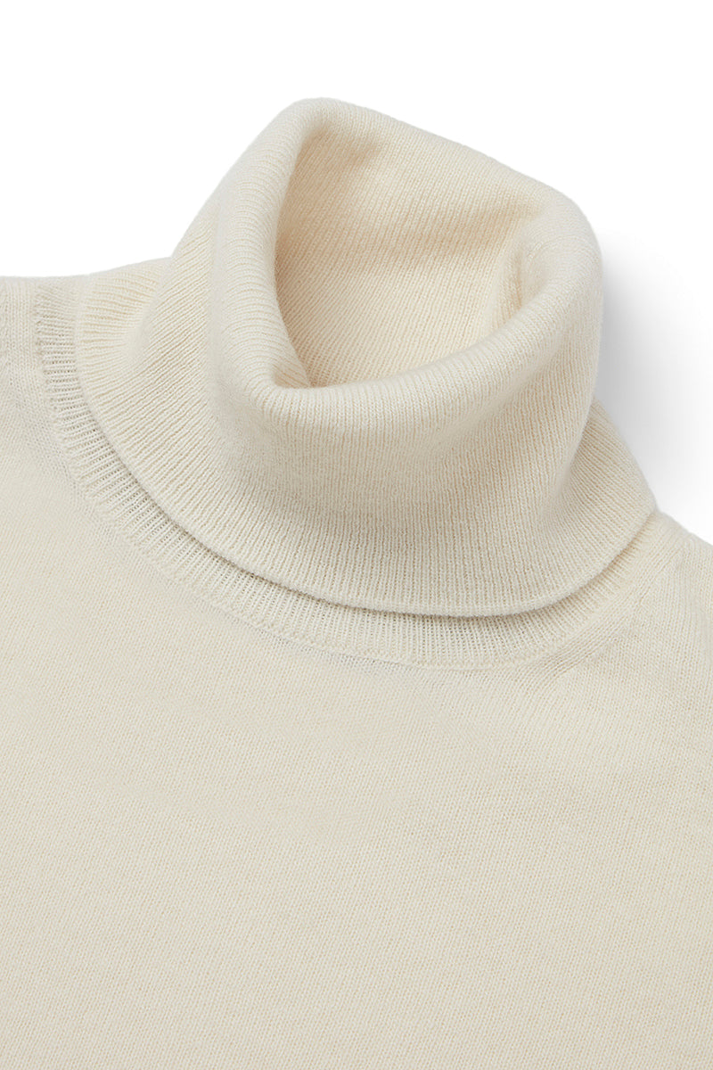 FLY3 カシミヤコットン リバーシブル タートルネック ニット 52 ベージュ RIVER カシミヤブレンドタートルネックニット / COL：LATTE ホワイト系