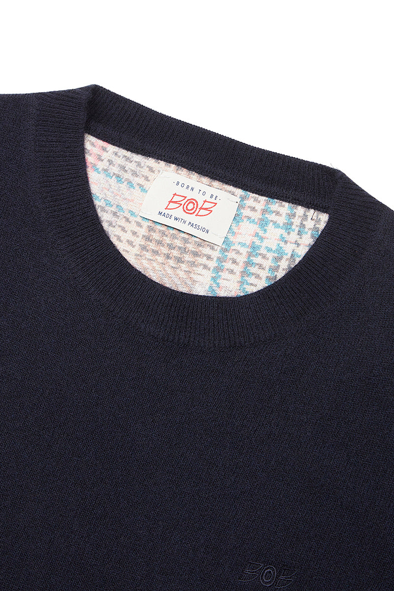 FOSTER カシミヤブレンドハイゲージニット / COL：NAVY ネイビー系