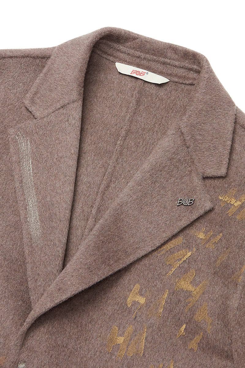 OPEN ハンドペイントデザインチェスターコート / COL：BEIGE ベージュ系