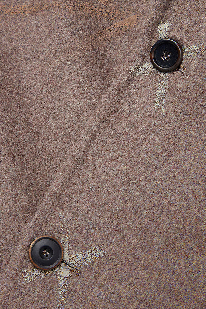 OPEN ハンドペイントデザインチェスターコート / COL：BEIGE ベージュ系