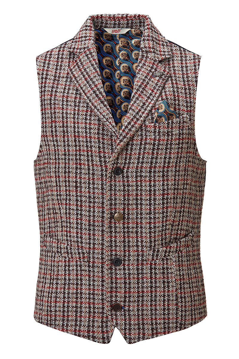 OFF123 ガンクラブチェックパターンジレ / COL：VAR3 レッド系