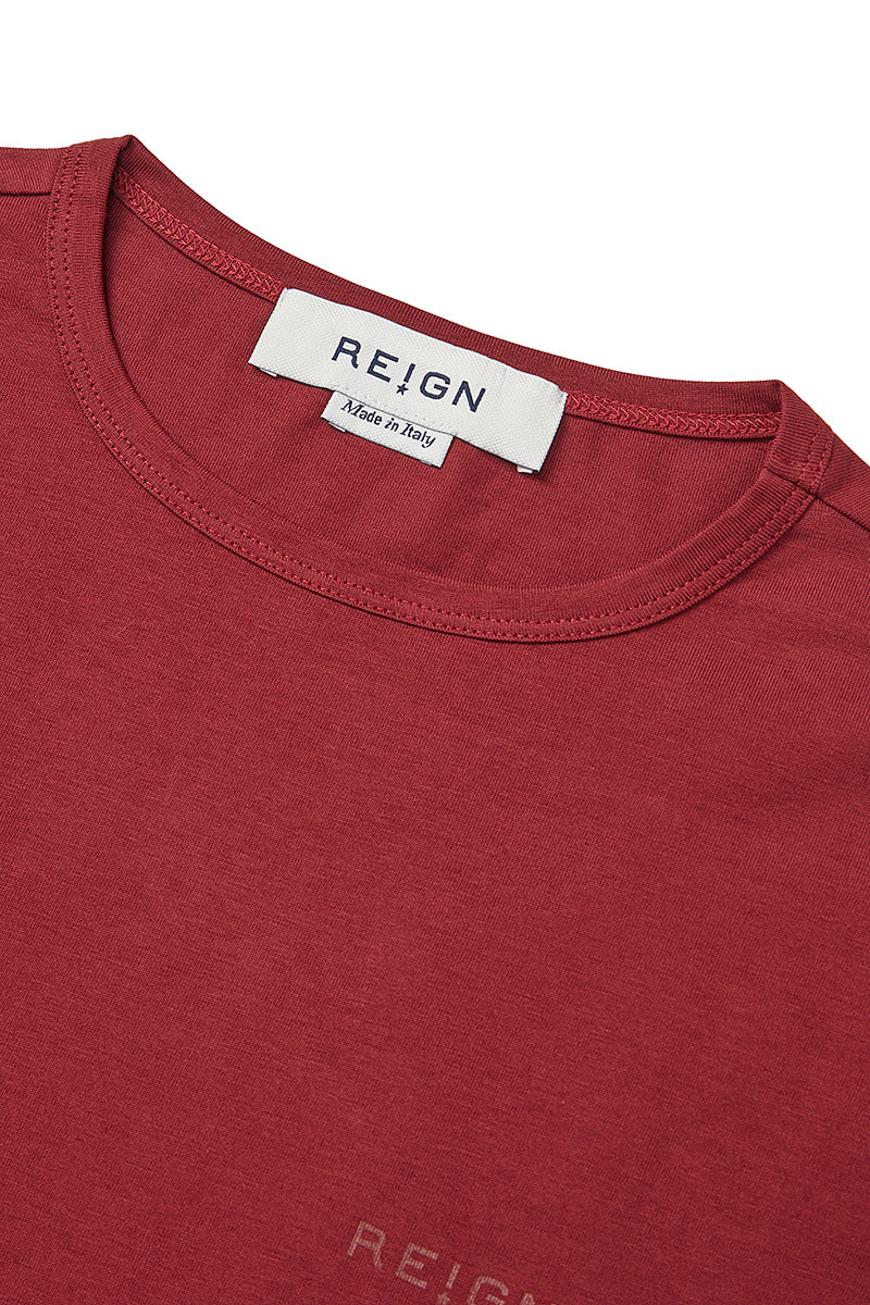 【REIGN】シルケットTシャツ / Col：ROSEBAY ボルドー系