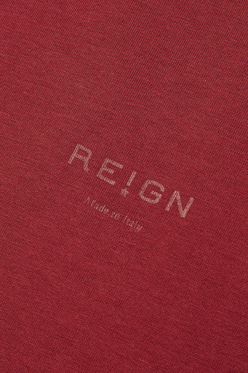 【REIGN】シルケットTシャツ / Col：ROSEBAY ボルドー系