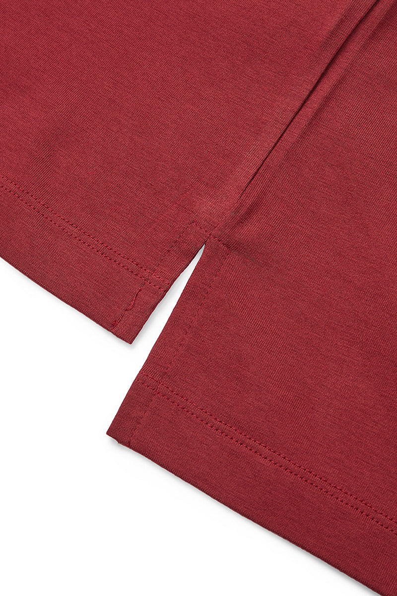 【REIGN】シルケットTシャツ / Col：ROSEBAY ボルドー系