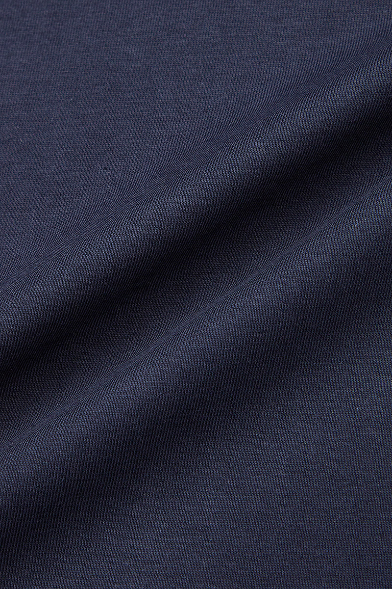 【REIGN】シルケットTシャツ / Col：BLU ネイビー系