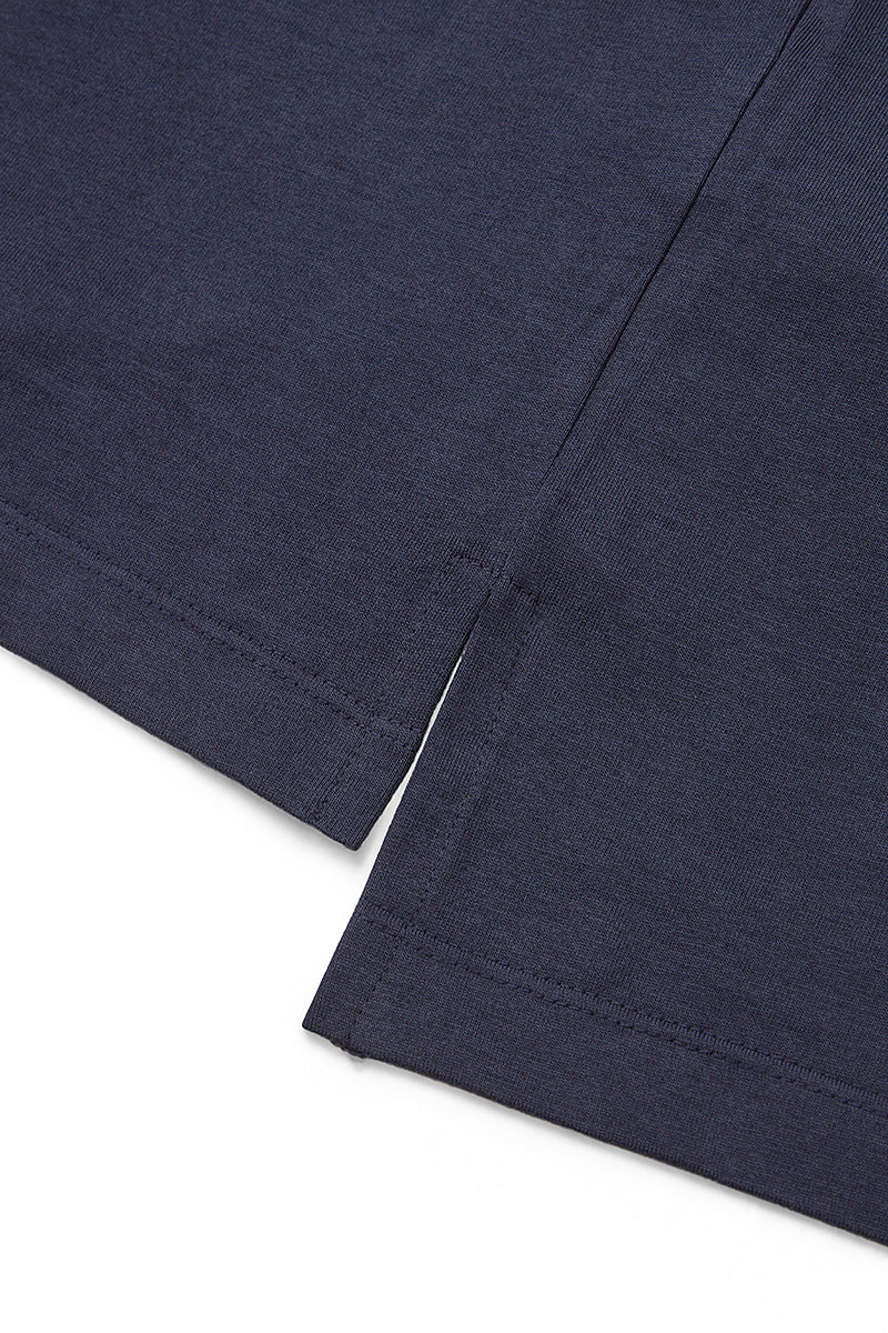 【REIGN】シルケットTシャツ / Col：BLU ネイビー系