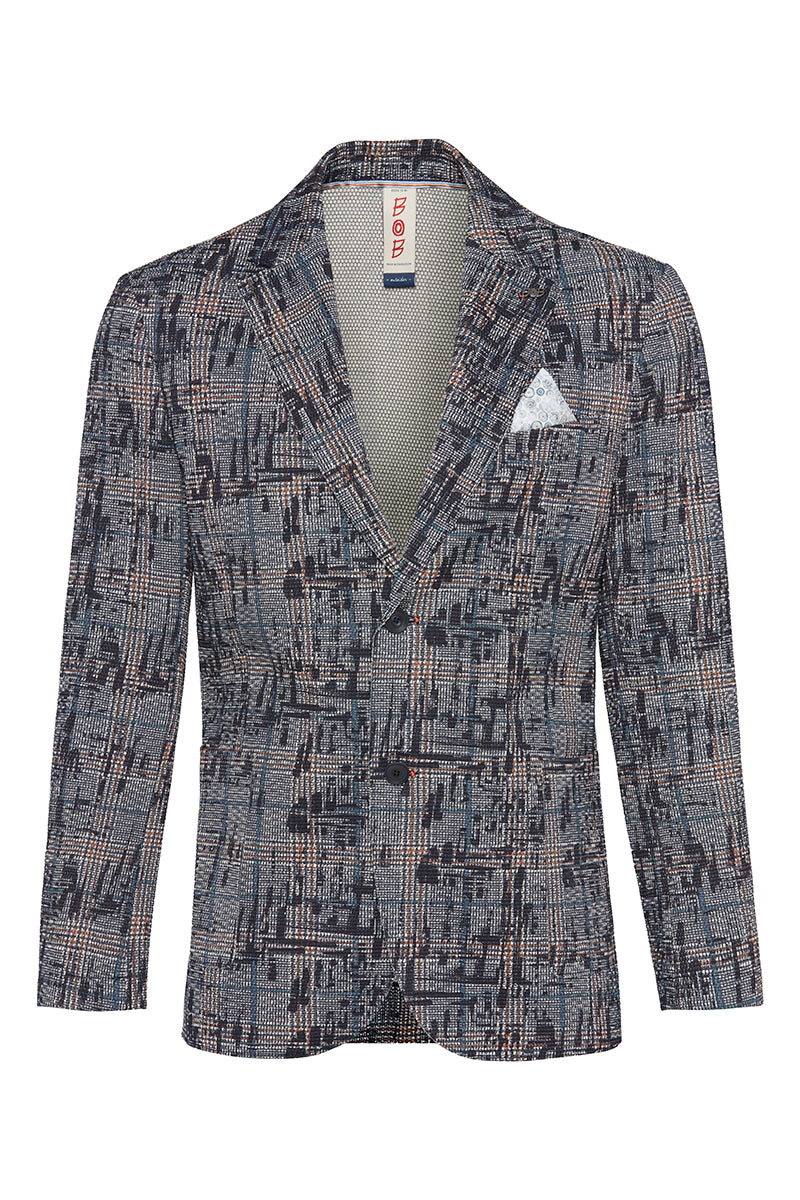 PICKY584 カスリ調グレンチェックジャケット / VAR1 ネイビー