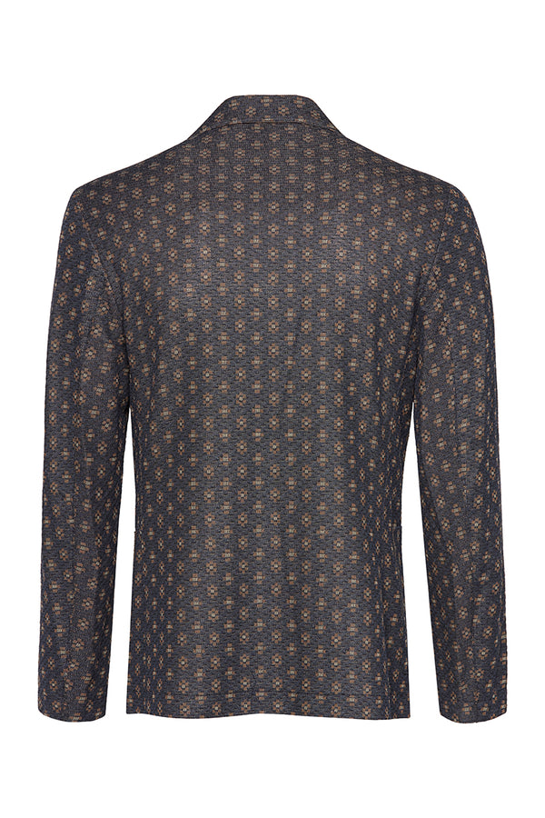 JAKE571 フラワープリントパターンジャケット / BLU ブルー