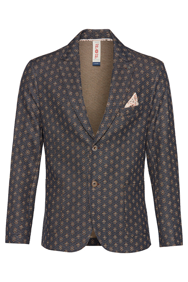 JAKE571 フラワープリントパターンジャケット / NOCE ウォールナットブラウン