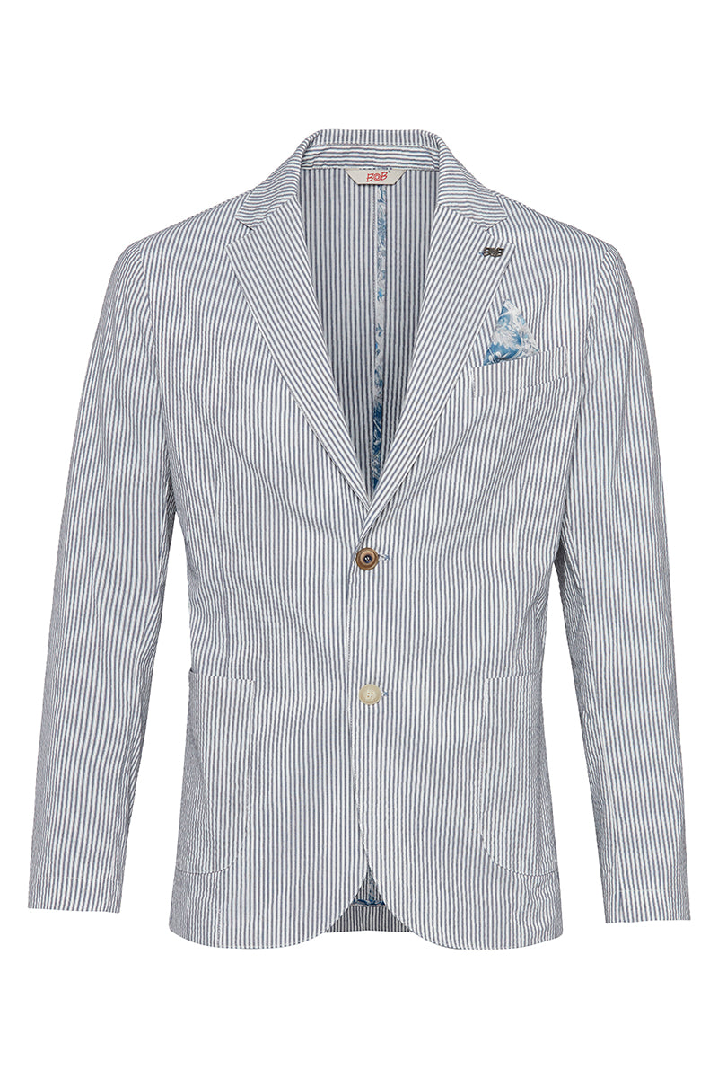 RICH566 シアサッカージャケット / BLU ブルー