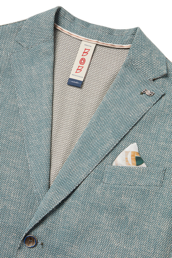 EASYX585 バーズアイプリントジャケット / GOCCIA ライトブルー