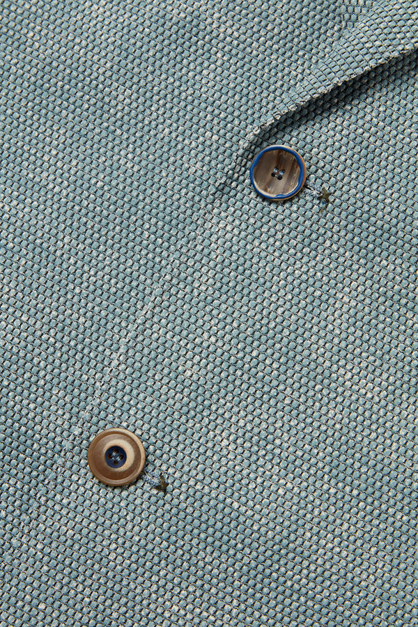 EASYX585 バーズアイプリントジャケット / GOCCIA ライトブルー