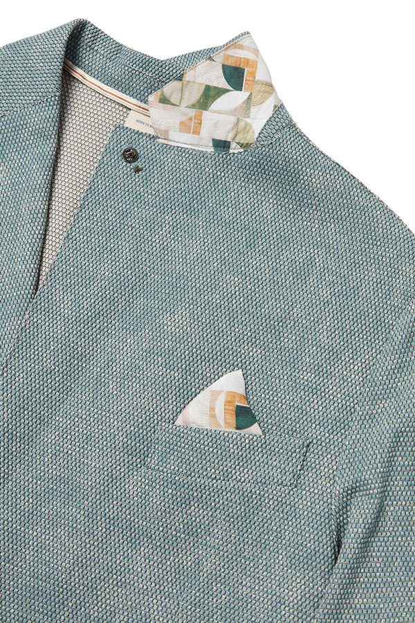 EASYX585 バーズアイプリントジャケット / GOCCIA ライトブルー