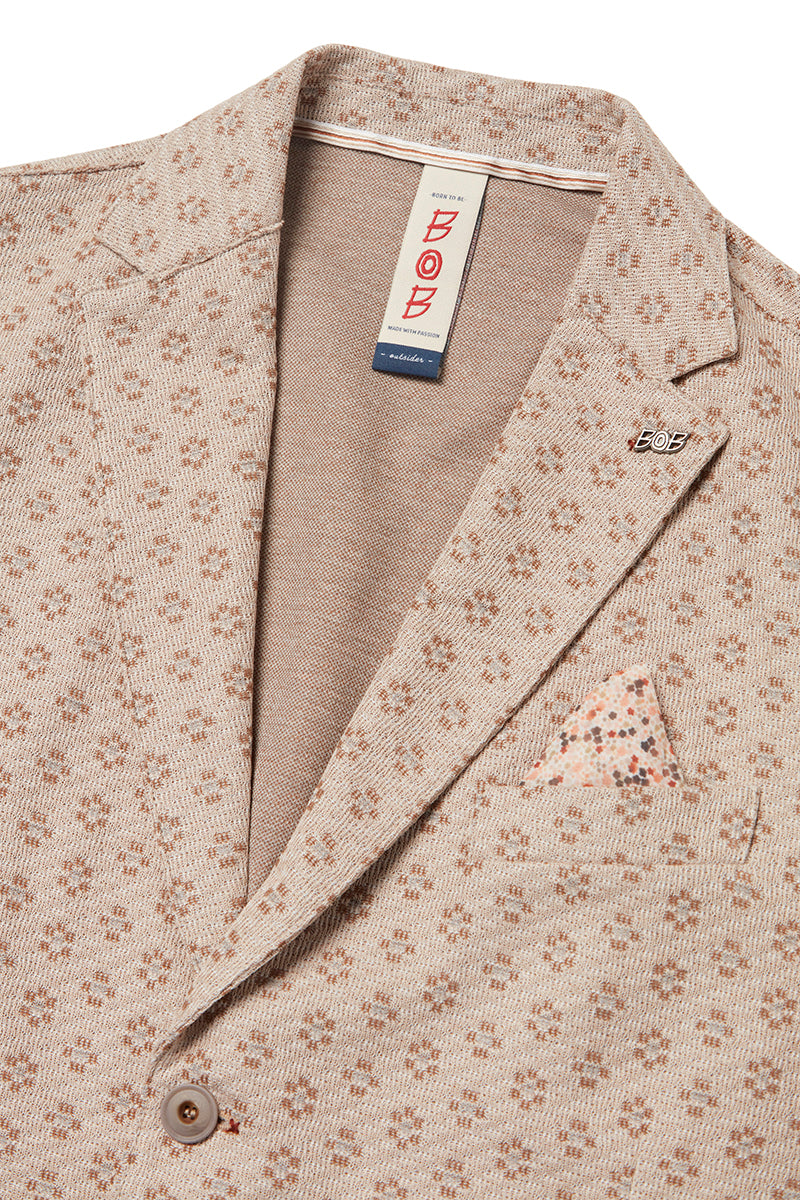 JAKE571 フラワープリントパターンジャケット / NOCE ウォールナットブラウン