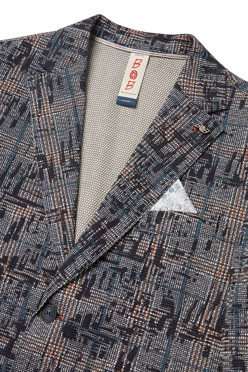 PICKY584 カスリ調グレンチェックジャケット / VAR1 ネイビー