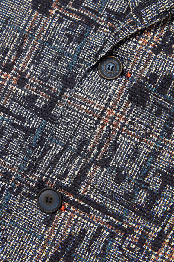 PICKY584 カスリ調グレンチェックジャケット / VAR1 ネイビー