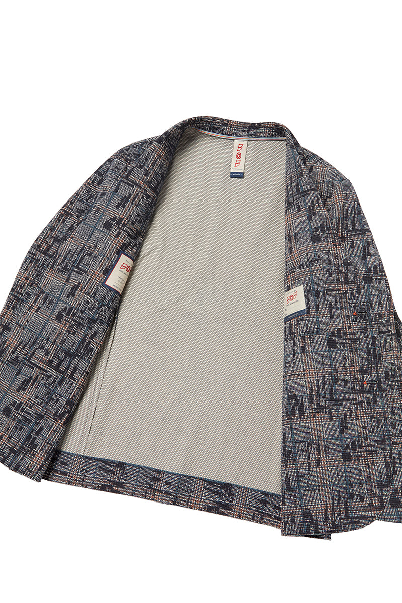 PICKY584 カスリ調グレンチェックジャケット / VAR1 ネイビー