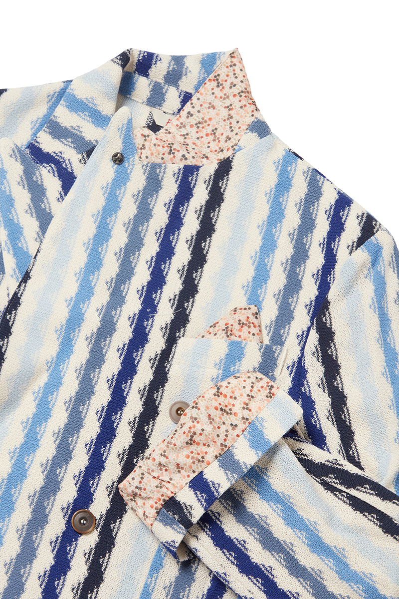 MOP576 ダブルブレストストライプジャケット / VAR2 ブルーベース