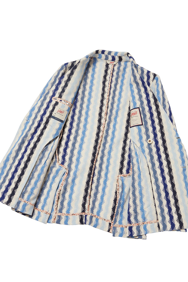 MOP576 ダブルブレストストライプジャケット / VAR2 ブルーベース