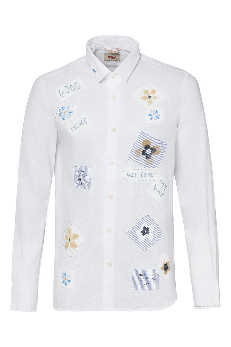 TUTOR519D ハンドワークシャツ / BIANCO ホワイト系