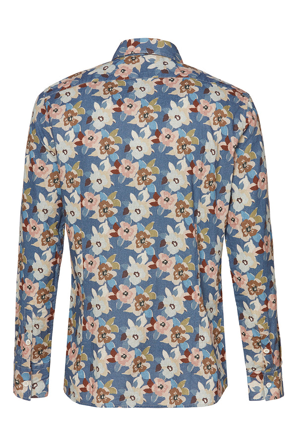 TUTOR502 レトロフラワープリントリネンシャツ / UNICA マルチカラー