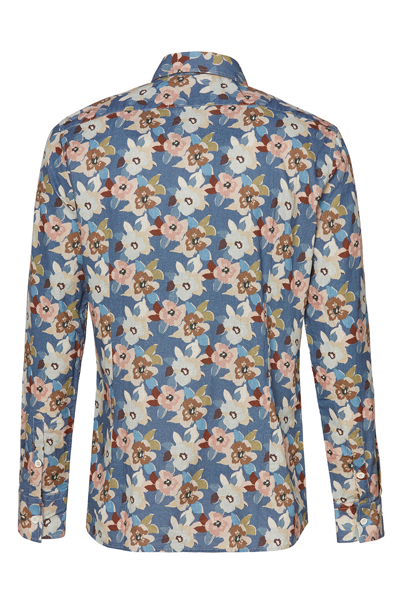 TUTOR502 レトロフラワープリントリネンシャツ / UNICA マルチカラー