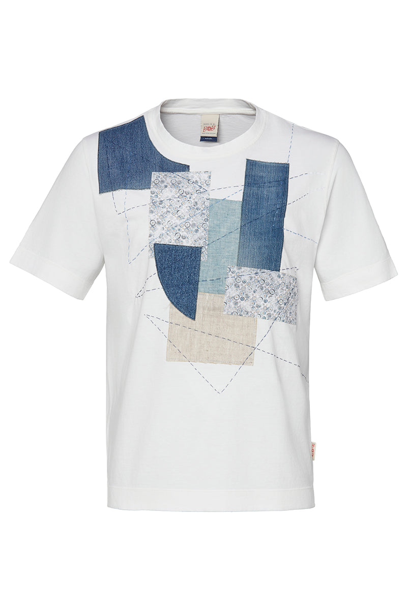 BARRY パッチワークTシャツ / LATTE オフホワイト