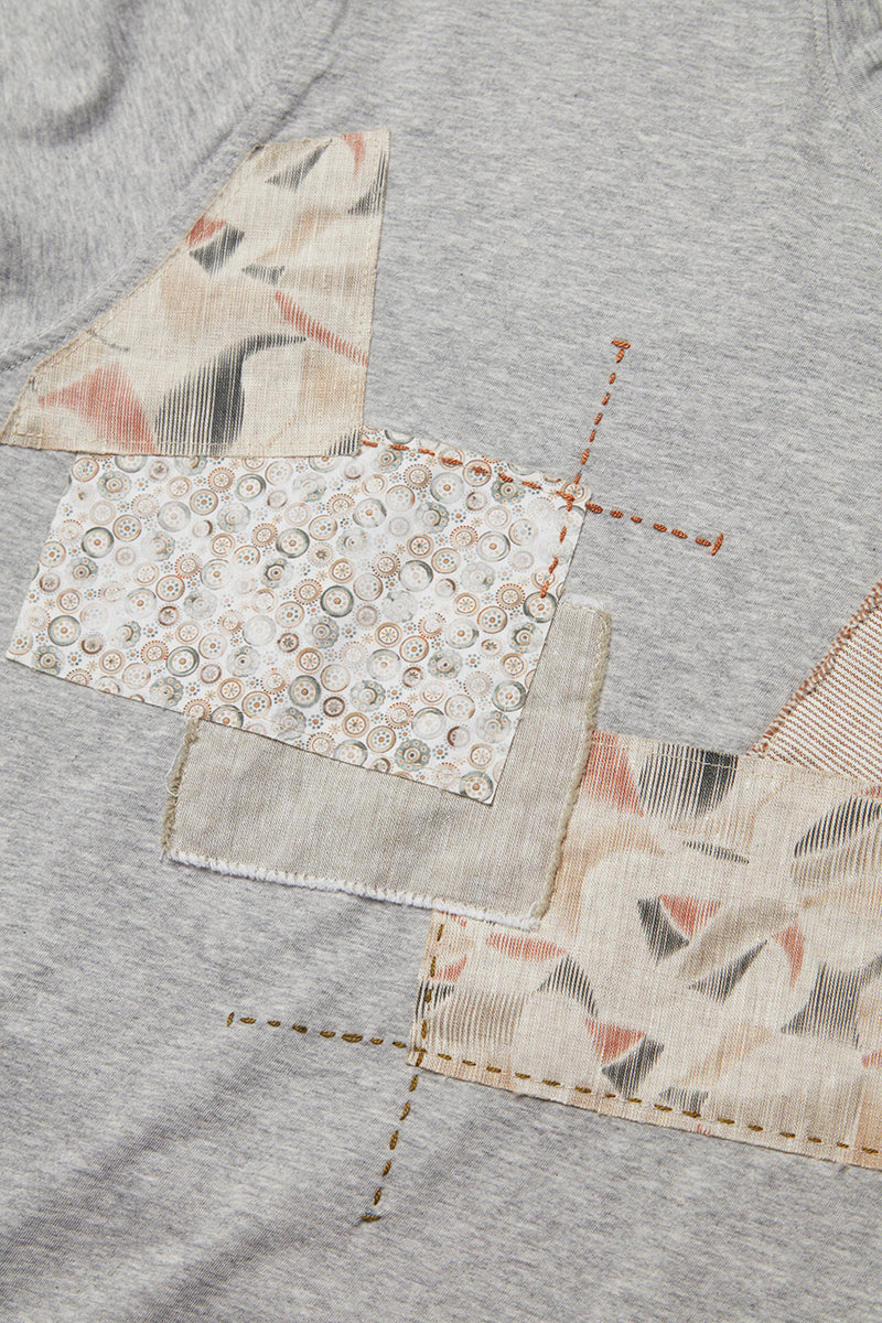 ✿リバティ✕パッチワーク✿　アッコちゃん様 ご注文品　カシス＆グレー BARRY パッチワークTシャツ / GRIGIO グレー BOB JAPAN