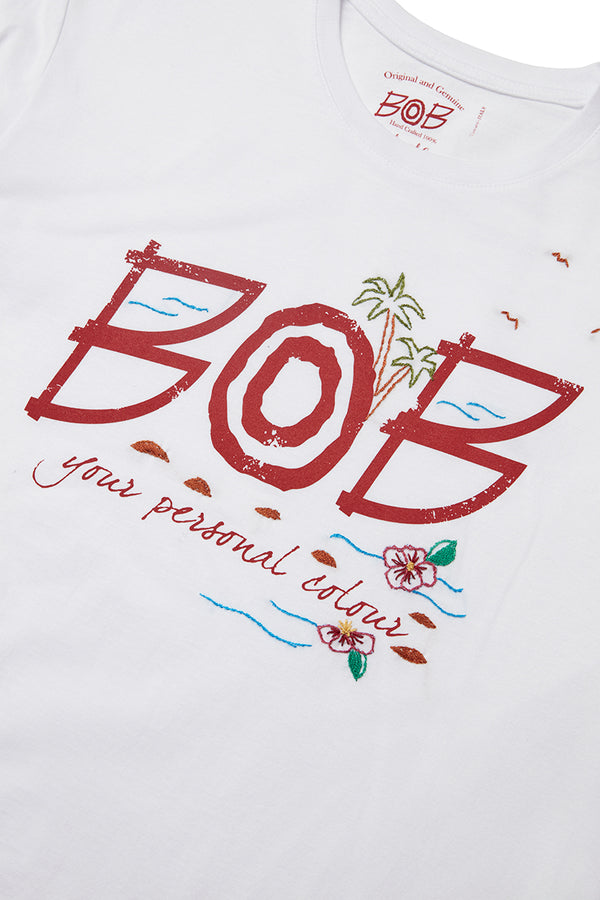 TEXAS 日本別注 BOBロゴ ロングTEE / BIANCO ホワイト系