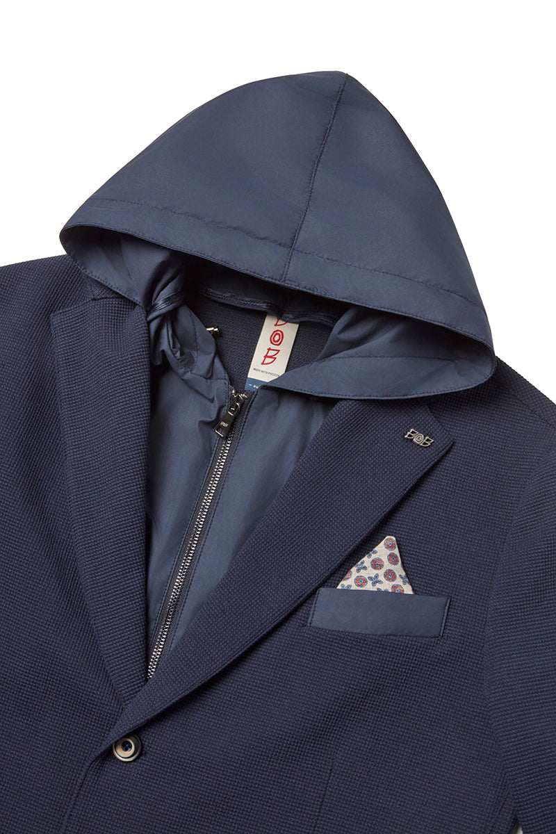 MICK581 日本別注 コットンブレンド・デタッチャブルフーディッドジャケット / NAVY ネイビー系