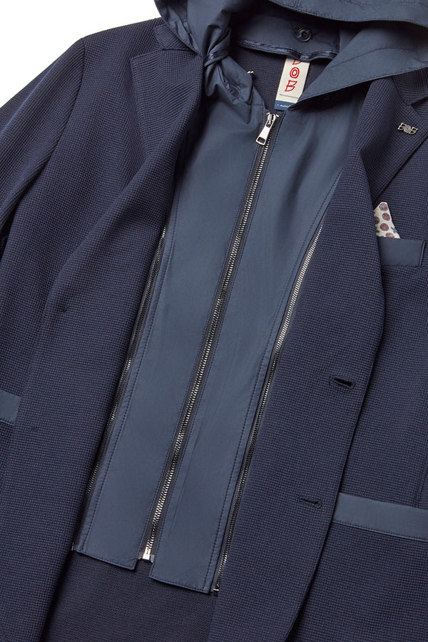 MICK581 日本別注 コットンブレンド・デタッチャブルフーディッドジャケット / NAVY ネイビー系