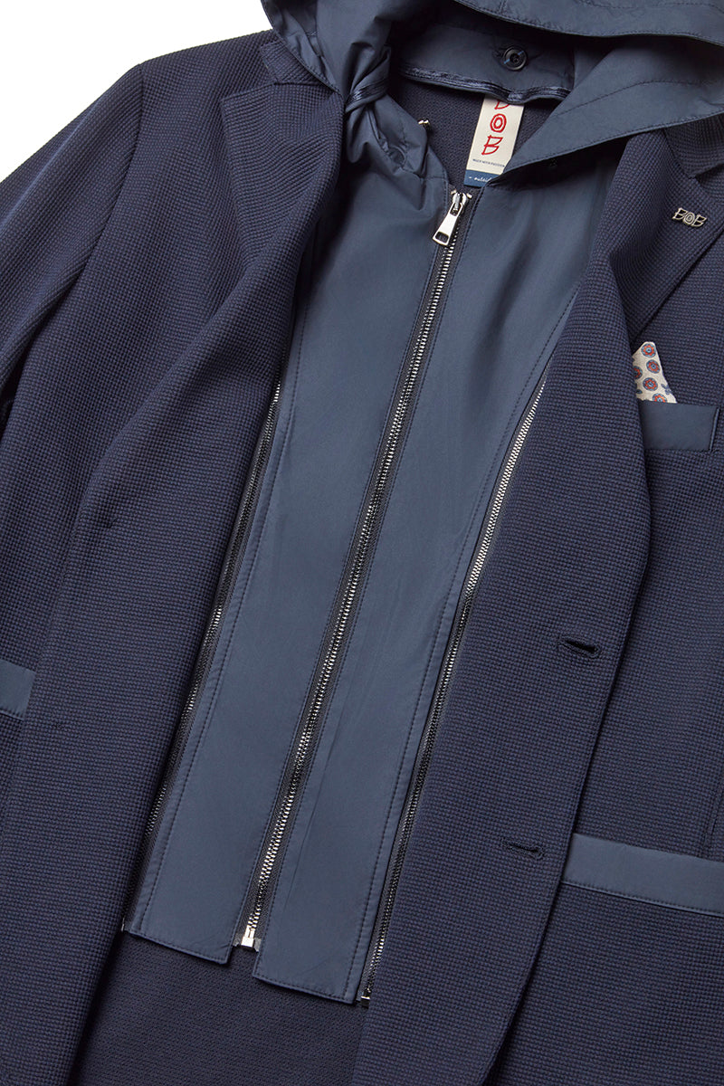 MICK581 日本別注 コットンブレンド・デタッチャブルフーディッドジャケット / NAVY ネイビー系