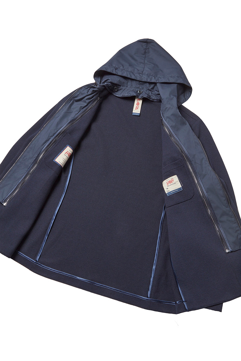 MICK581 日本別注 コットンブレンド・デタッチャブルフーディッドジャケット / NAVY ネイビー系