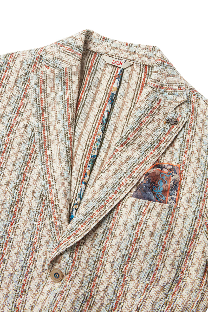 SLIGHT578 ラッセルストライプジャケット / VAR1 ベージュベース