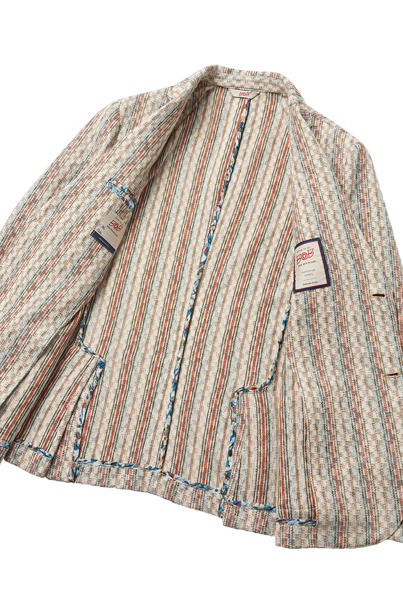 SLIGHT578 ラッセルストライプジャケット / VAR1 ベージュベース