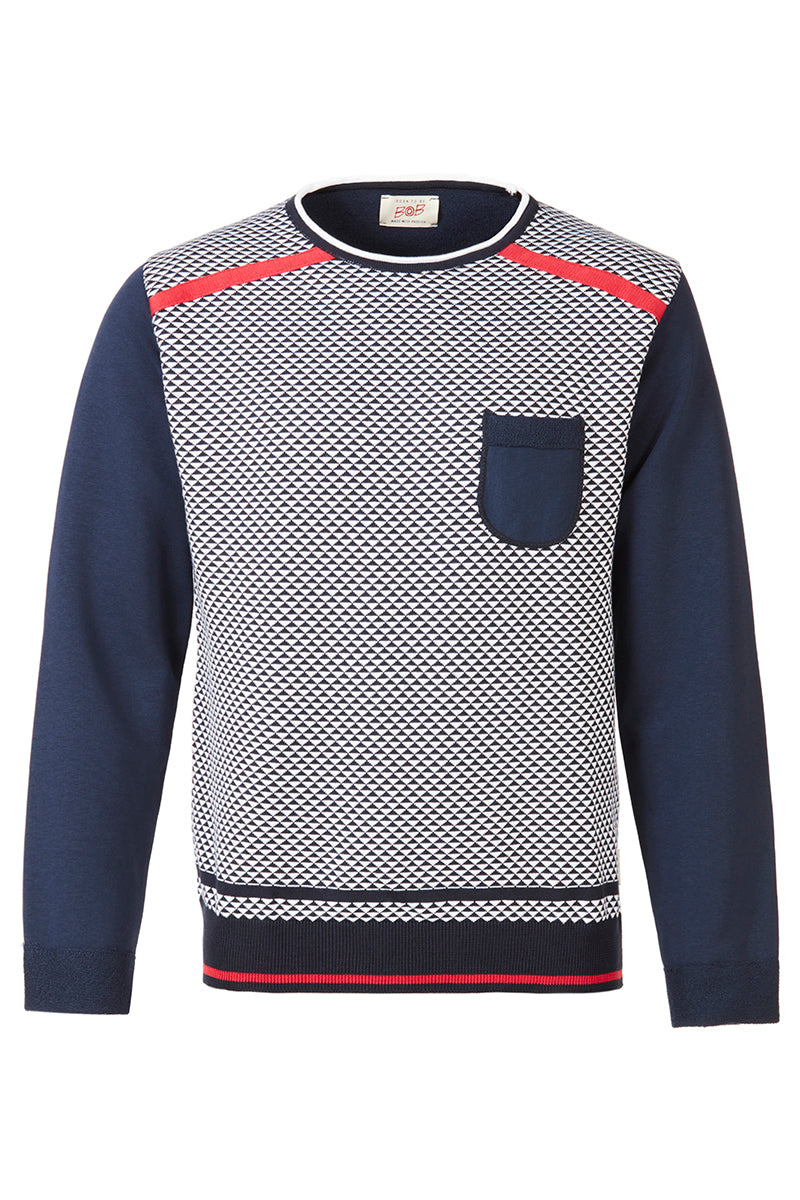 BARRET 日本別注 コットンクルーネック / BLU ネイビー系