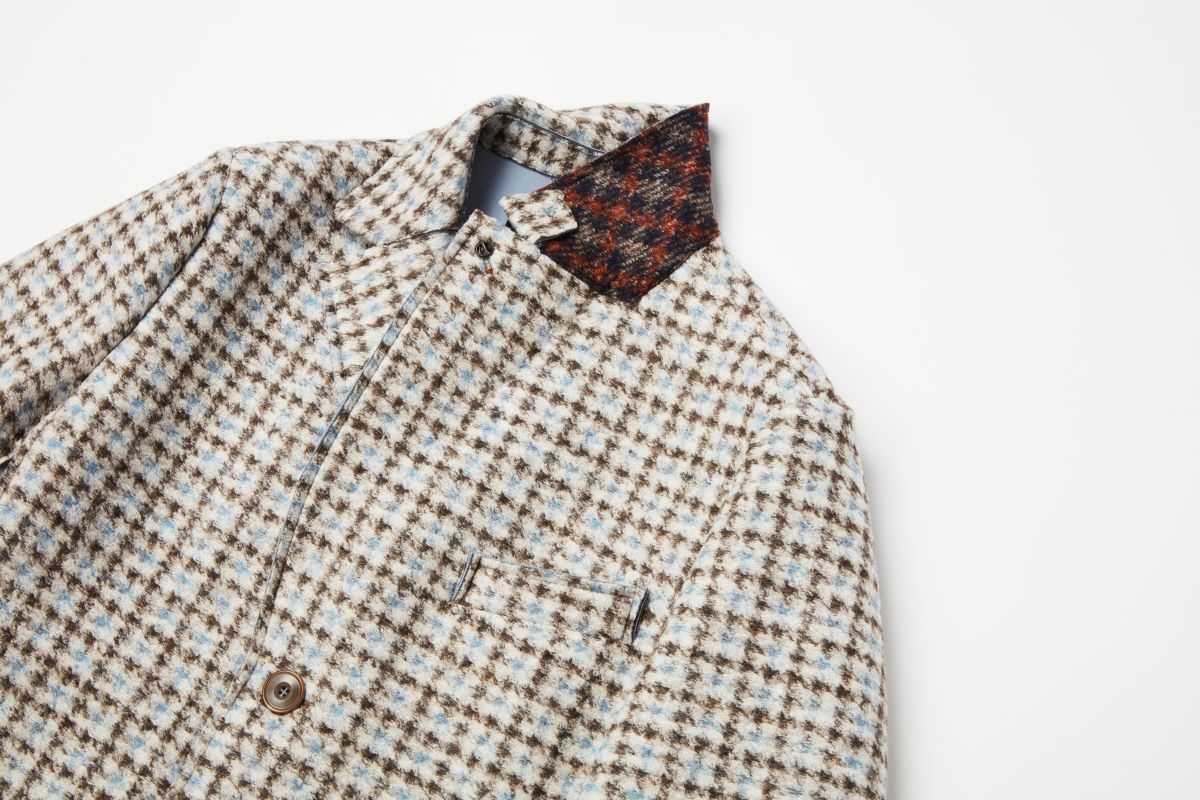 【24AW】Plaid bonding coat ANDY390 №074741602 / VAR1 グレー系