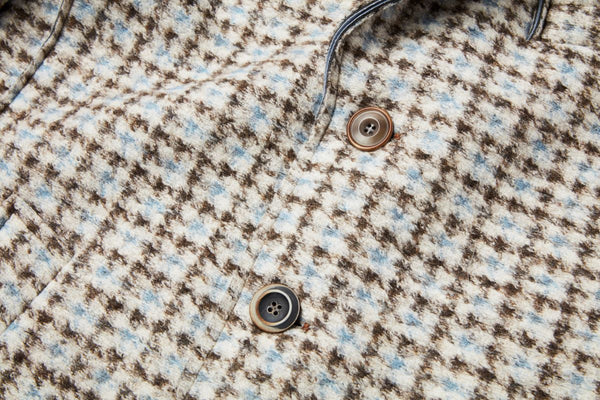 レトロパターンボンディングチェスターコート / Col：VAR2 ブラウン系