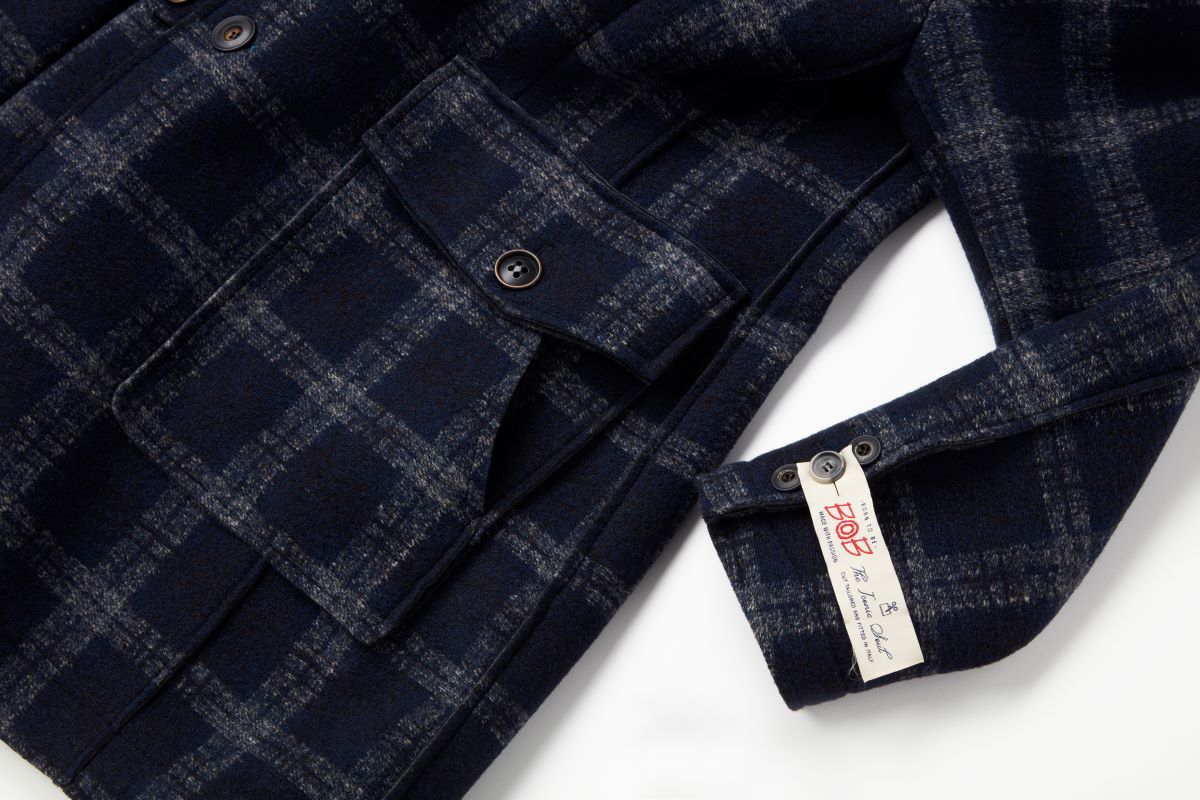 【24AW】Plaid bonding coat SHELBY385 №074741630 / VAR1 ネイビー系