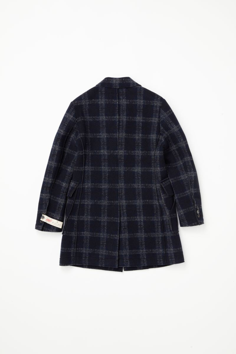 【24AW】Plaid bonding coat SHELBY385 №074741630 / VAR1 ネイビー系