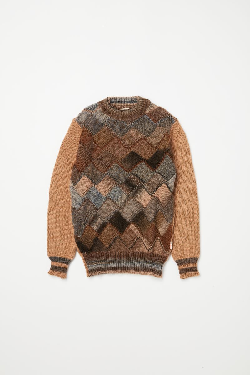 【24AW】Diamond Patterned Knit 074741757 BOB SCAR / BEIGE